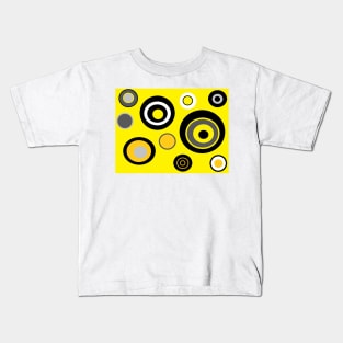 Experimental Geometric Circle Print Pattern (Yellow version) Kids T-Shirt